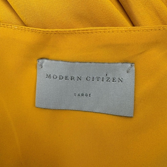 Modern Citizen Mila Tie-Front Layered Tank Midi Dress - Marigold Yellow -Large - Picture 8 of 11